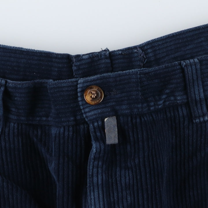 Barbour The Trouser Collection One-Tuck Corduroy Pants, Made in Spain, Men's Size 36 cotton navy blue type Vintage Second Hand