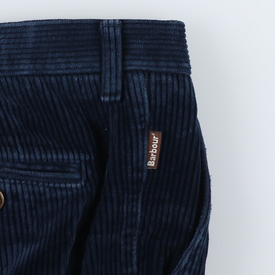 Barbour The Trouser Collection One-Tuck Corduroy Pants, Made in Spain, Men's Size 36 cotton navy blue type Vintage Second Hand