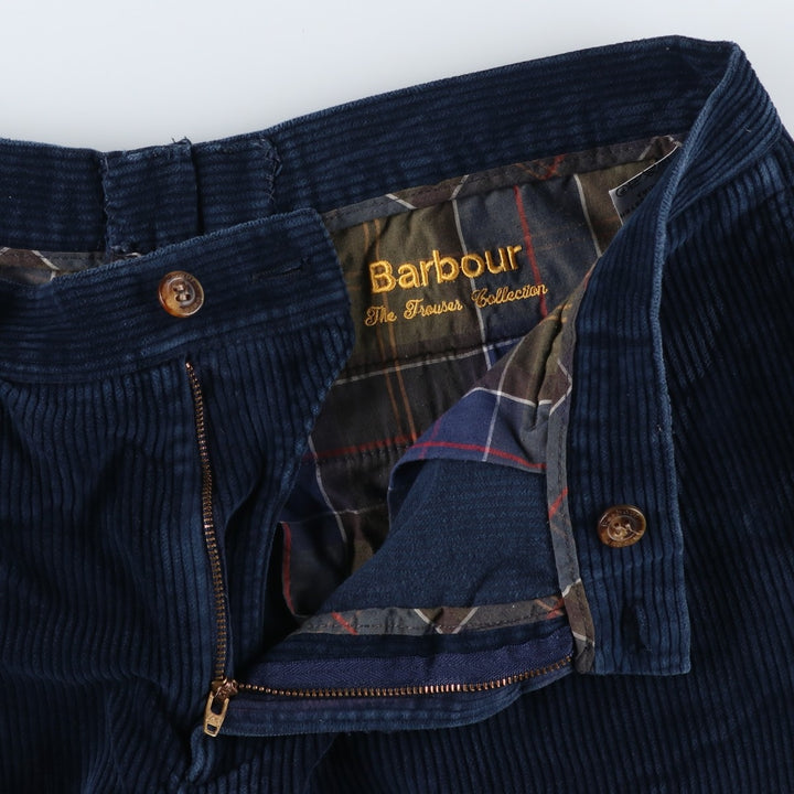 Barbour The Trouser Collection One-Tuck Corduroy Pants, Made in Spain, Men's Size 36 cotton navy blue type Vintage Second Hand