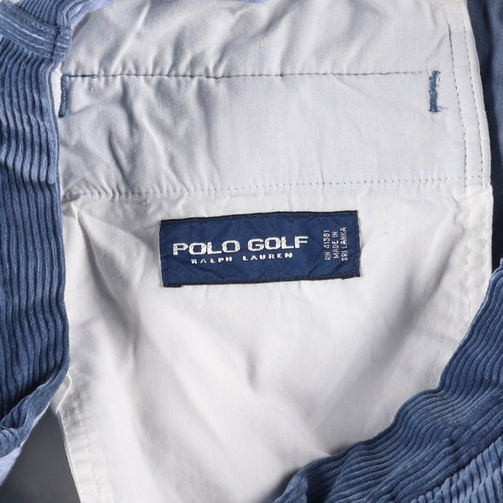 Ralph Lauren POLO GOLF corduroy pants for men, size W36 cotton blue type Vintage Second Hand