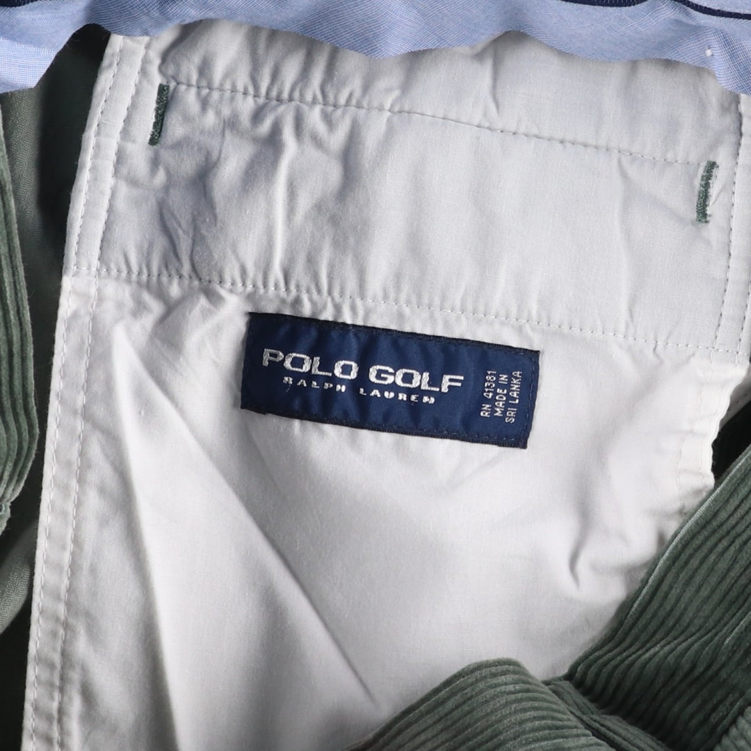 Ralph Lauren POLO GOLF corduroy pants for men, size W36 cotton Khaki type Vintage Second Hand