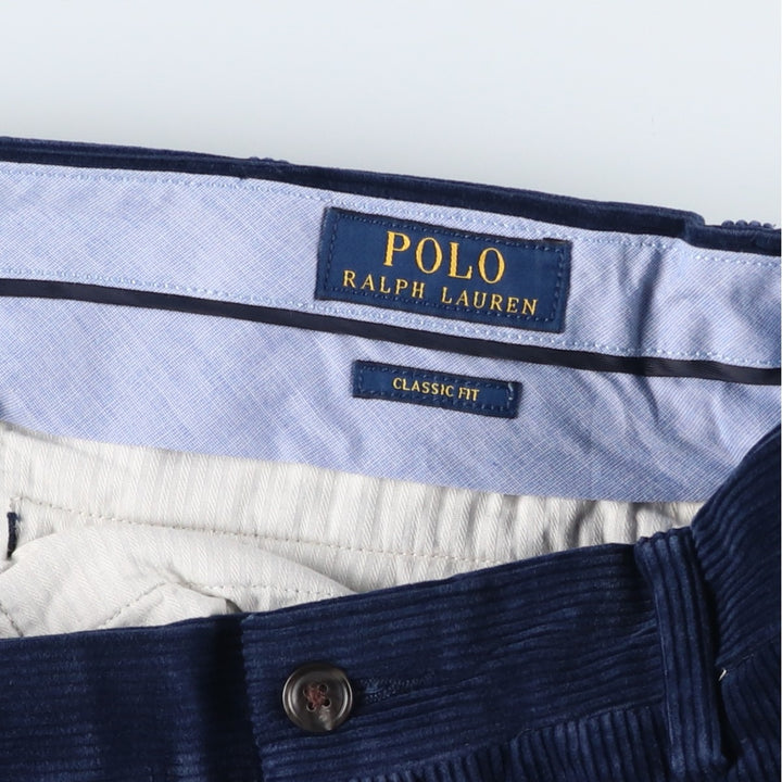 Ralph Lauren POLO by Ralph Lauren Classic Fit Corduroy Pants, Men's, Size W33 cotton navy blue type Vintage Second Hand