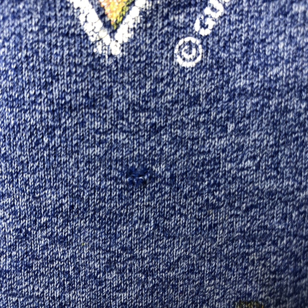 Vintage 1980'S Guess logo sweatshirt, made in the USA, size M, men's polyester navy blue type Vintage Second Hand