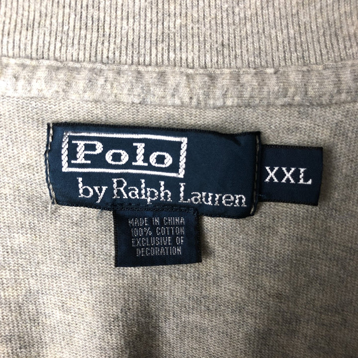 POLO by Ralph Lauren Half-Button One-Point Logo Sweatshirt, Men's XXL cotton gray type Vintage Second Hand