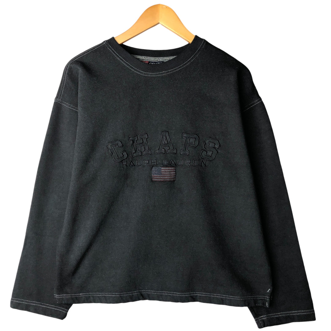 Ralph Lauren CHAPS Stars and Stripes Logo Sweatshirt, Men's Size M cotton black type Vintage Second Hand