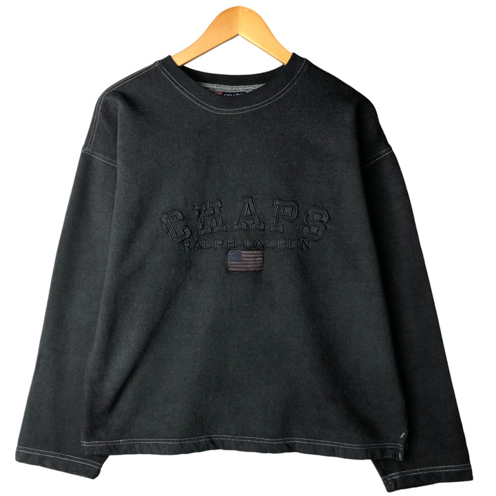 Ralph Lauren CHAPS Stars and Stripes Logo Sweatshirt, Men's Size M cotton black type Vintage Second Hand