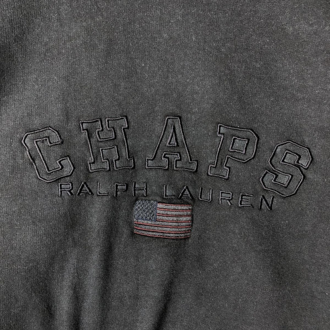 Ralph Lauren CHAPS Stars and Stripes Logo Sweatshirt, Men's Size M cotton black type Vintage Second Hand