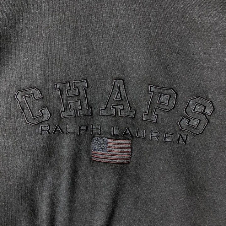 Ralph Lauren CHAPS Stars and Stripes Logo Sweatshirt, Men's Size M cotton black type Vintage Second Hand