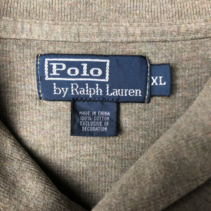 POLO by Ralph Lauren shawl collar one-point logo sweatshirt, men's XL size cotton Khaki type sage green Vintage Second Hand