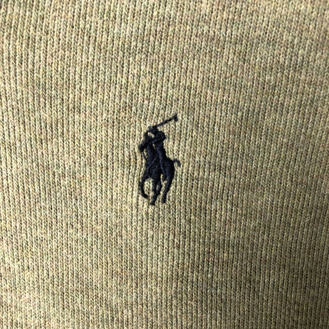 POLO by Ralph Lauren shawl collar one-point logo sweatshirt, men's XL size cotton Khaki type sage green Vintage Second Hand