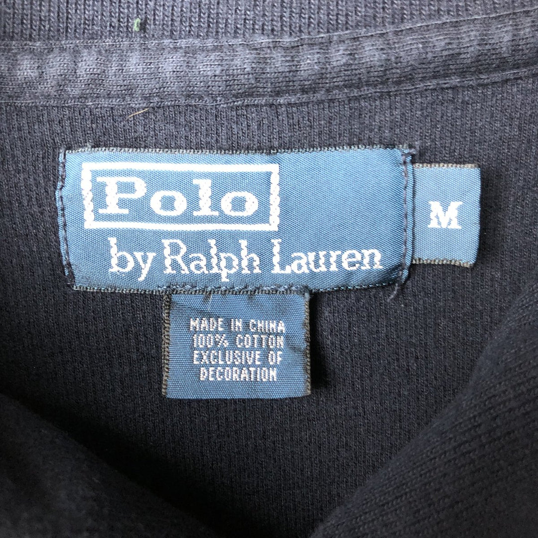 POLO by Ralph Lauren shawl collar one-point logo sweatshirt, men's M size cotton navy blue type Vintage Second Hand