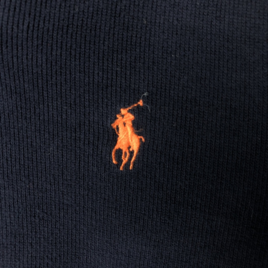 POLO by Ralph Lauren shawl collar one-point logo sweatshirt, men's M size cotton navy blue type Vintage Second Hand