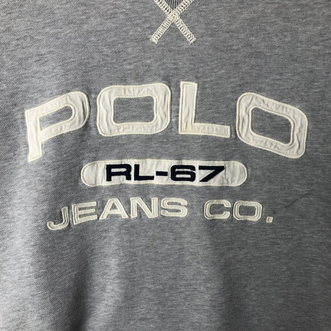 2000'S Ralph Lauren POLO JEANS COMPANY logo sweatshirt, men's size XL cotton gray type Vintage Second Hand