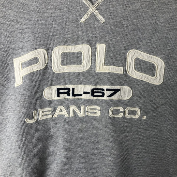 2000'S Ralph Lauren POLO JEANS COMPANY logo sweatshirt, men's size XL cotton gray type Vintage Second Hand