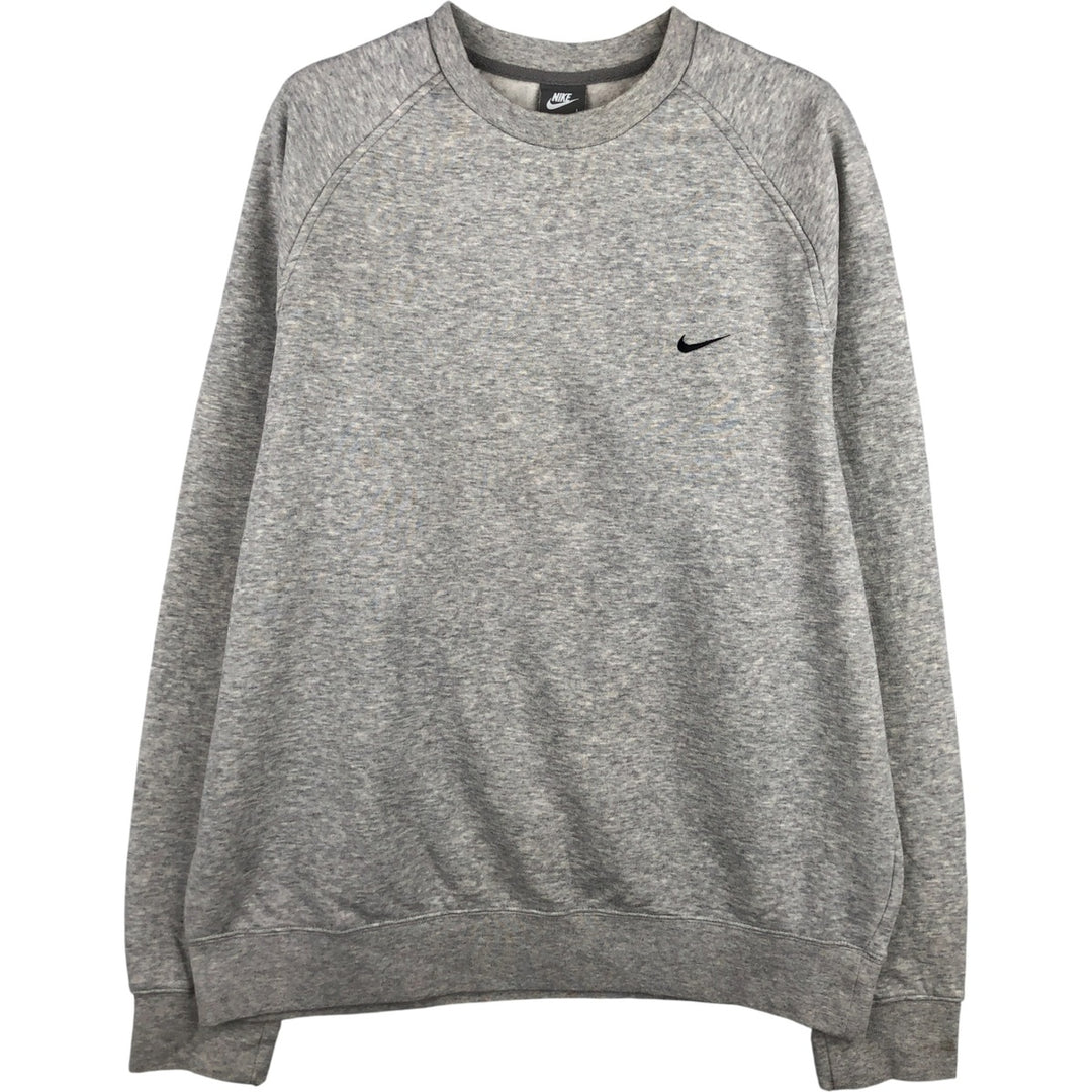 Nike One Point Logo Sweatshirt, Trainer, Men's Size L cotton gray type Vintage Second Hand