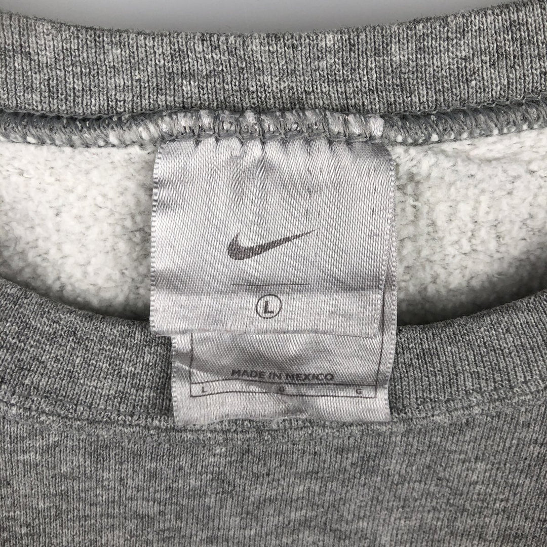 90'S Nike One Point Logo Sweatshirt, Men's L Size, Vintage cotton gray type Vintage Second Hand