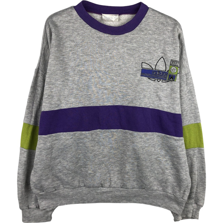 Vintage 80s-90'S Adidas logo sweatshirt, size M, men's polyester gray type Vintage Second Hand