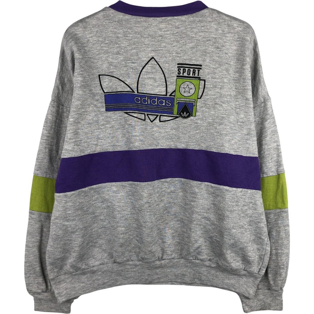Vintage 80s-90'S Adidas logo sweatshirt, size M, men's polyester gray type Vintage Second Hand