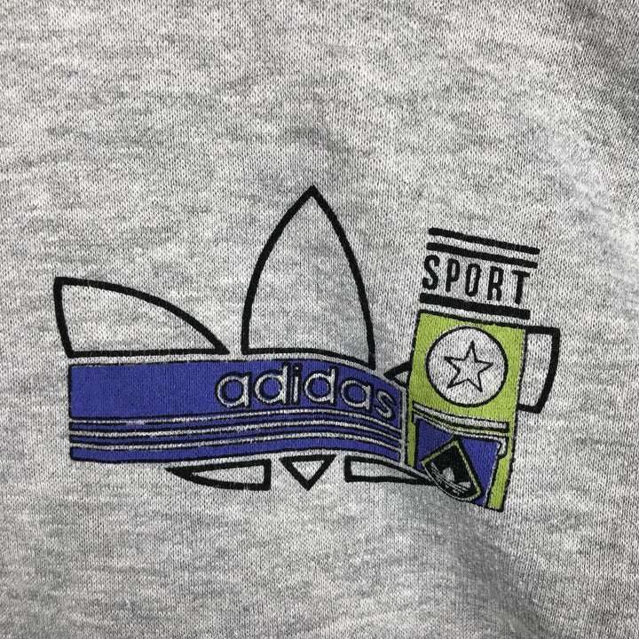 Vintage 80s-90'S Adidas logo sweatshirt, size M, men's polyester gray type Vintage Second Hand