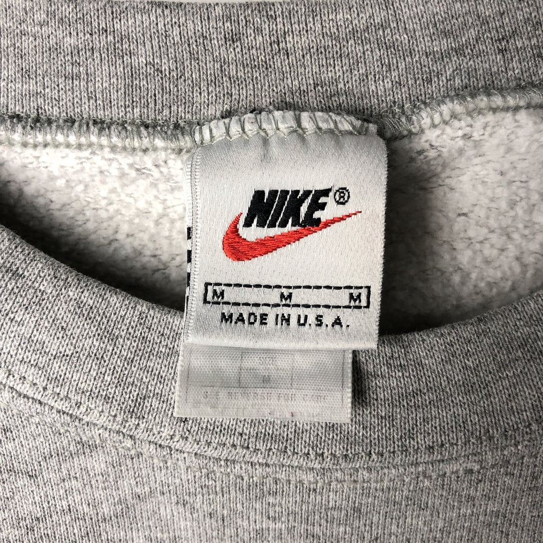 Vintage 90'S Nike One-Point Logo Sweatshirt, Made in USA, Men's Size Medium cotton gray type Vintage Second Hand