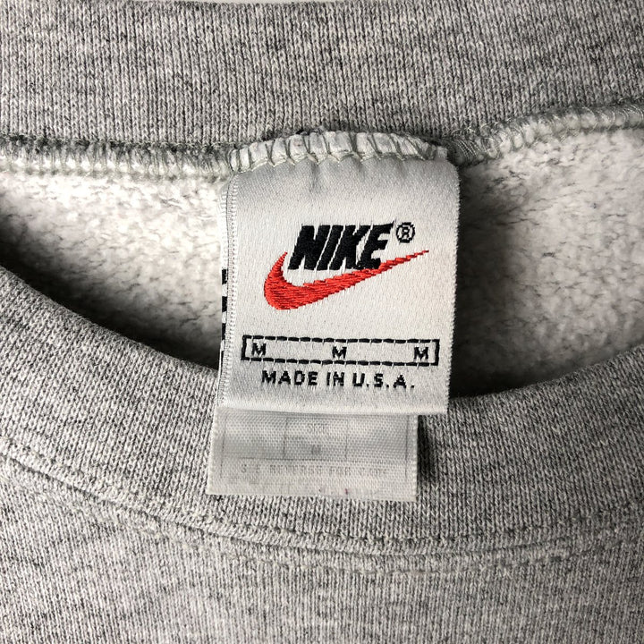 Vintage 90'S Nike One-Point Logo Sweatshirt, Made in USA, Men's Size Medium cotton gray type Vintage Second Hand