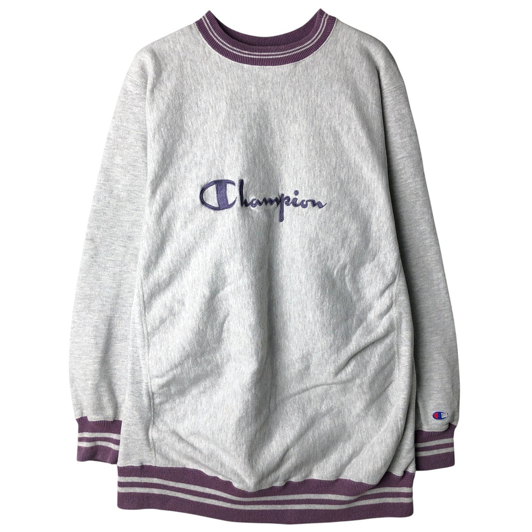 90'S Champion Reverse Weave Embroidered Tag Logo Sweatshirt Trainer Made in USA Men's XXL Vintage cotton gray type Vintage Second Hand
