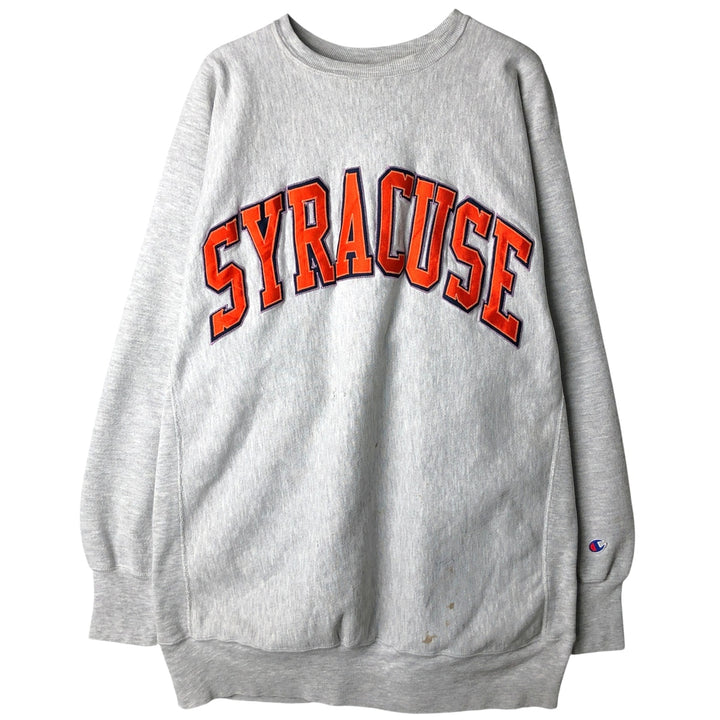Big size 90'S Champion reverse weave embroidered tag college sweatshirt, sweatshirt, men's XXXL equivalent cotton gray type Vintage Second Hand