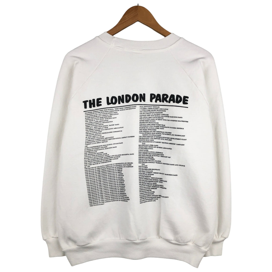 Vintage 90'S VARSITY printed sweatshirt, made in the USA, size L, men's unclear white type Vintage Second Hand