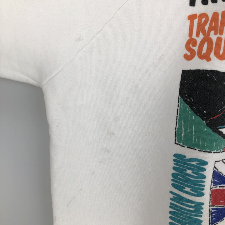 Vintage 90'S VARSITY printed sweatshirt, made in the USA, size L, men's unclear white type Vintage Second Hand