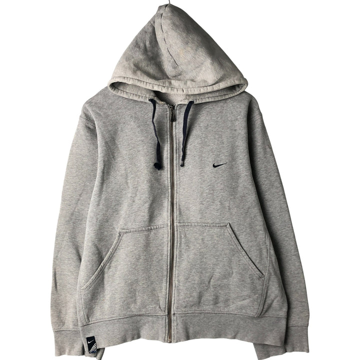 2000'S Nike Back Print Full-Zip Hoodie, Men's Size L unclear gray type Vintage Second Hand