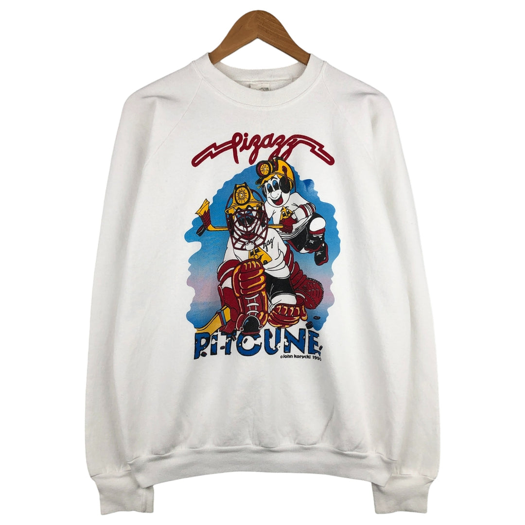 Vintage 90'S Fruit of the Loom print sweatshirt, made in Canada, men's size XL cotton white type Vintage Second Hand