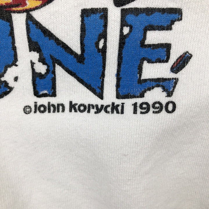 Vintage 90'S Fruit of the Loom print sweatshirt, made in Canada, men's size XL cotton white type Vintage Second Hand
