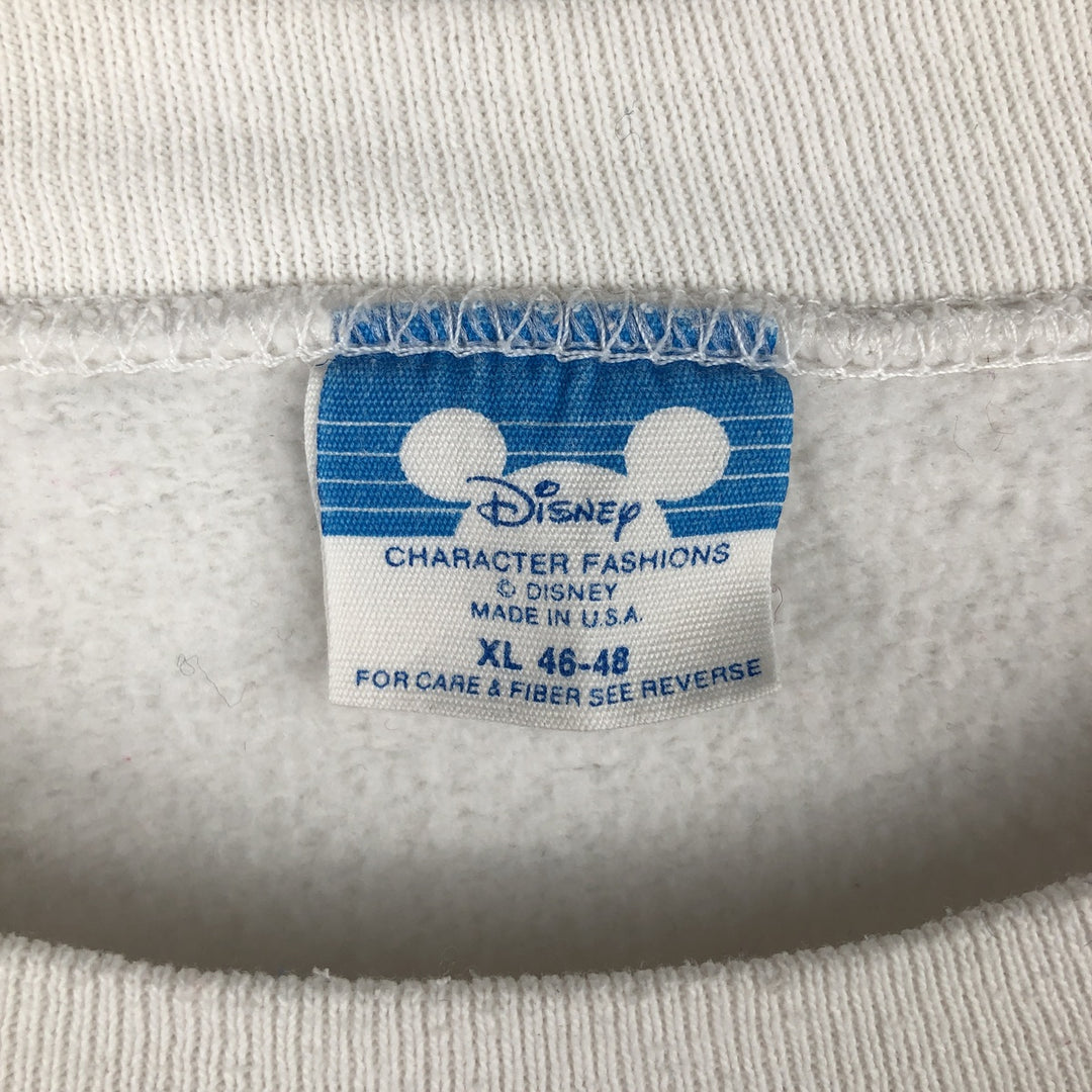 80'S Disney Mickey Mouse character sweatshirt, sweatshirt, made in USA, men's XL size, vintage cotton white type Vintage Second Hand
