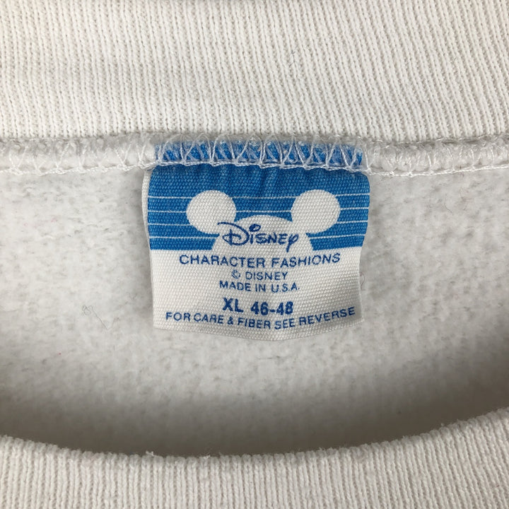 80'S Disney Mickey Mouse character sweatshirt, sweatshirt, made in USA, men's XL size, vintage cotton white type Vintage Second Hand