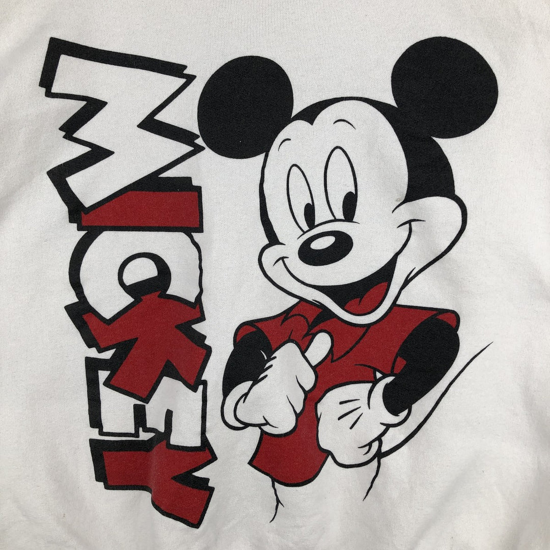 80'S Disney Mickey Mouse character sweatshirt, sweatshirt, made in USA, men's XL size, vintage cotton white type Vintage Second Hand