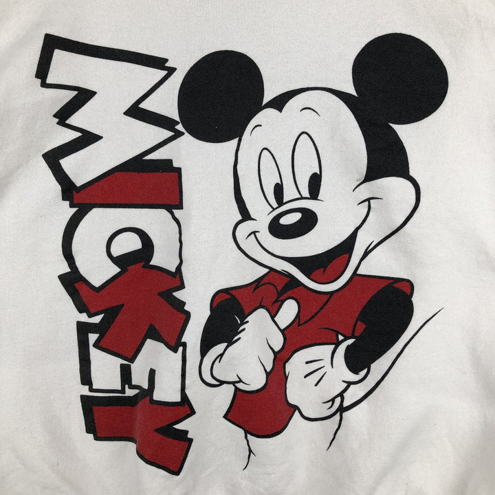 80'S Disney Mickey Mouse character sweatshirt, sweatshirt, made in USA, men's XL size, vintage cotton white type Vintage Second Hand