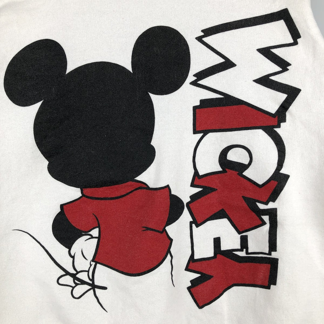 80'S Disney Mickey Mouse character sweatshirt, sweatshirt, made in USA, men's XL size, vintage cotton white type Vintage Second Hand
