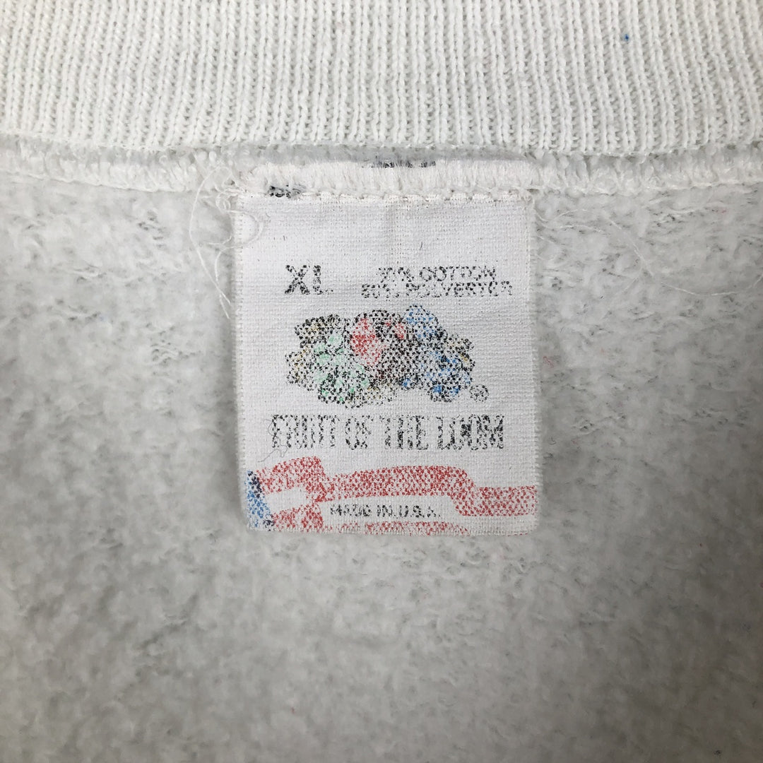 Vintage 1980'S Fruit of the Loom Dinosaur character sweatshirt, made in the USA, men's size XL cotton white type Vintage Second Hand