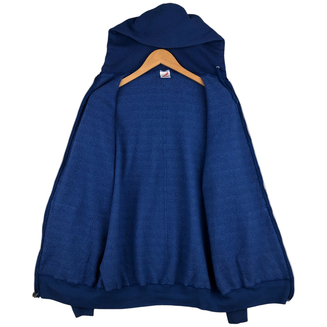 Vintage 80s-90'S Jerzees Full-Zip Hoodie, Made in USA, Men's XL cotton blue type Vintage Second Hand