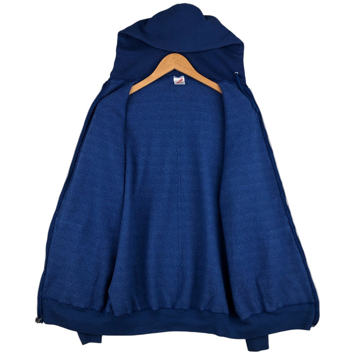 Vintage 80s-90'S Jerzees Full-Zip Hoodie, Made in USA, Men's XL cotton blue type Vintage Second Hand