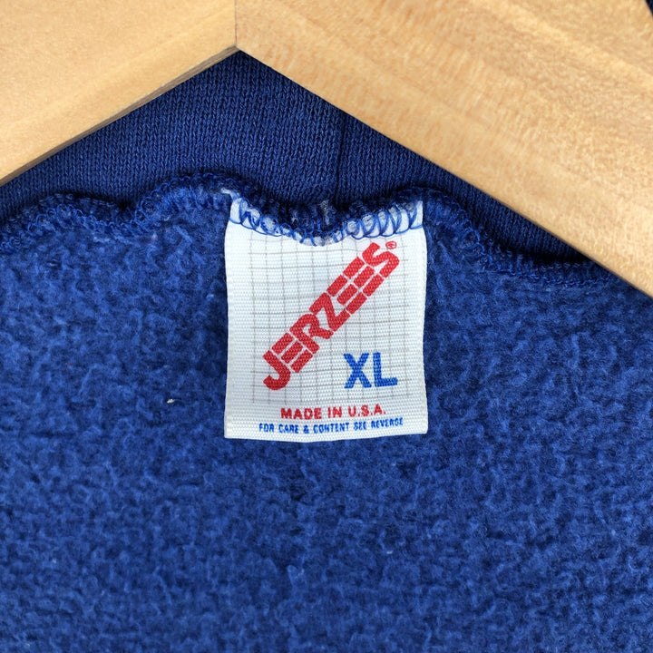 Vintage 80s-90'S Jerzees Full-Zip Hoodie, Made in USA, Men's XL cotton blue type Vintage Second Hand
