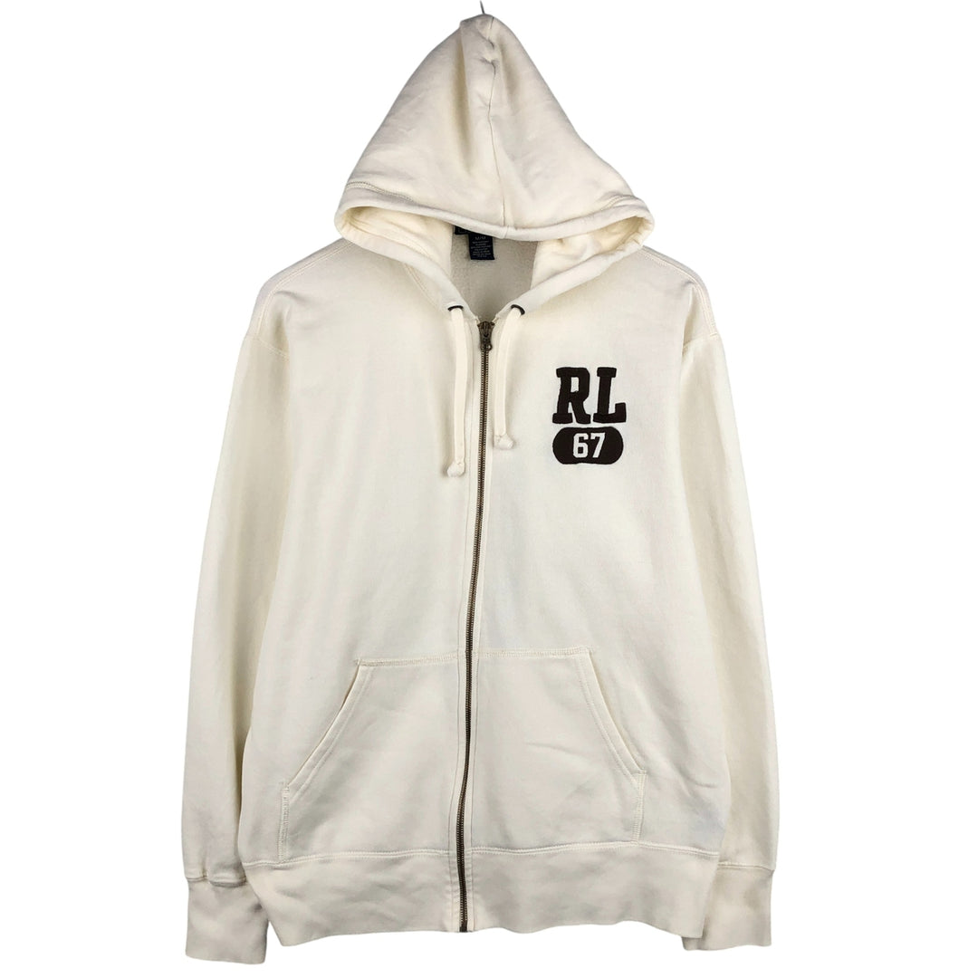 Ralph Lauren Polo Jeans Company full-zip sweatshirt hoodie, size M cotton unbleached Vintage Second Hand