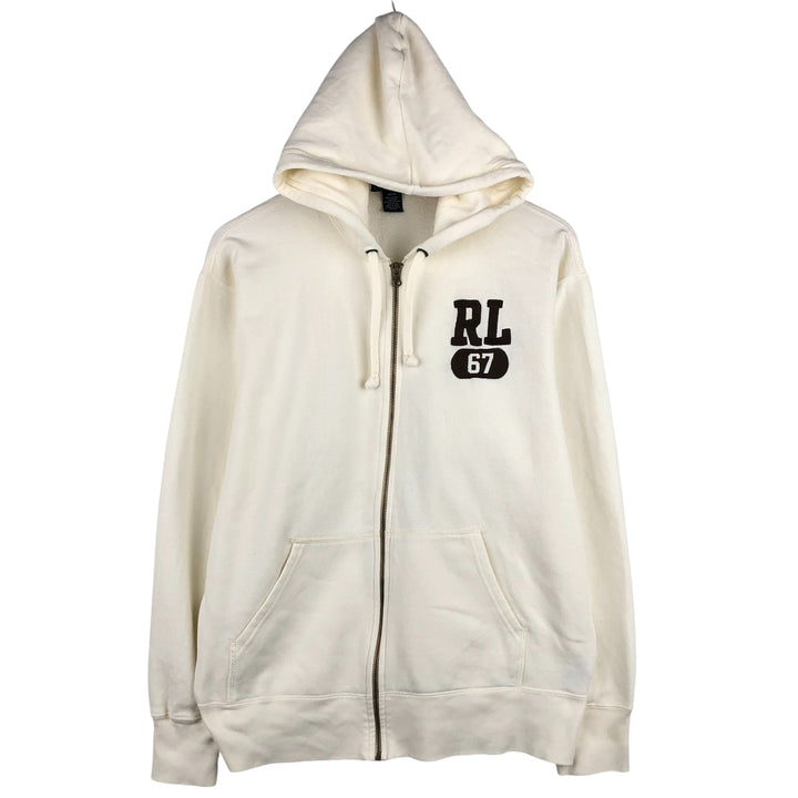 Ralph Lauren Polo Jeans Company full-zip sweatshirt hoodie, size M cotton unbleached Vintage Second Hand