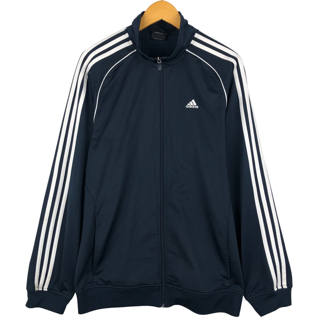 00'S adidas jersey track jacket, men's size M polyester navy blue type Vintage Second Hand
