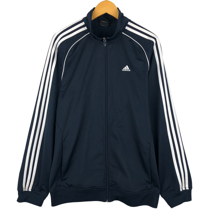 00'S adidas jersey track jacket, men's size M polyester navy blue type Vintage Second Hand
