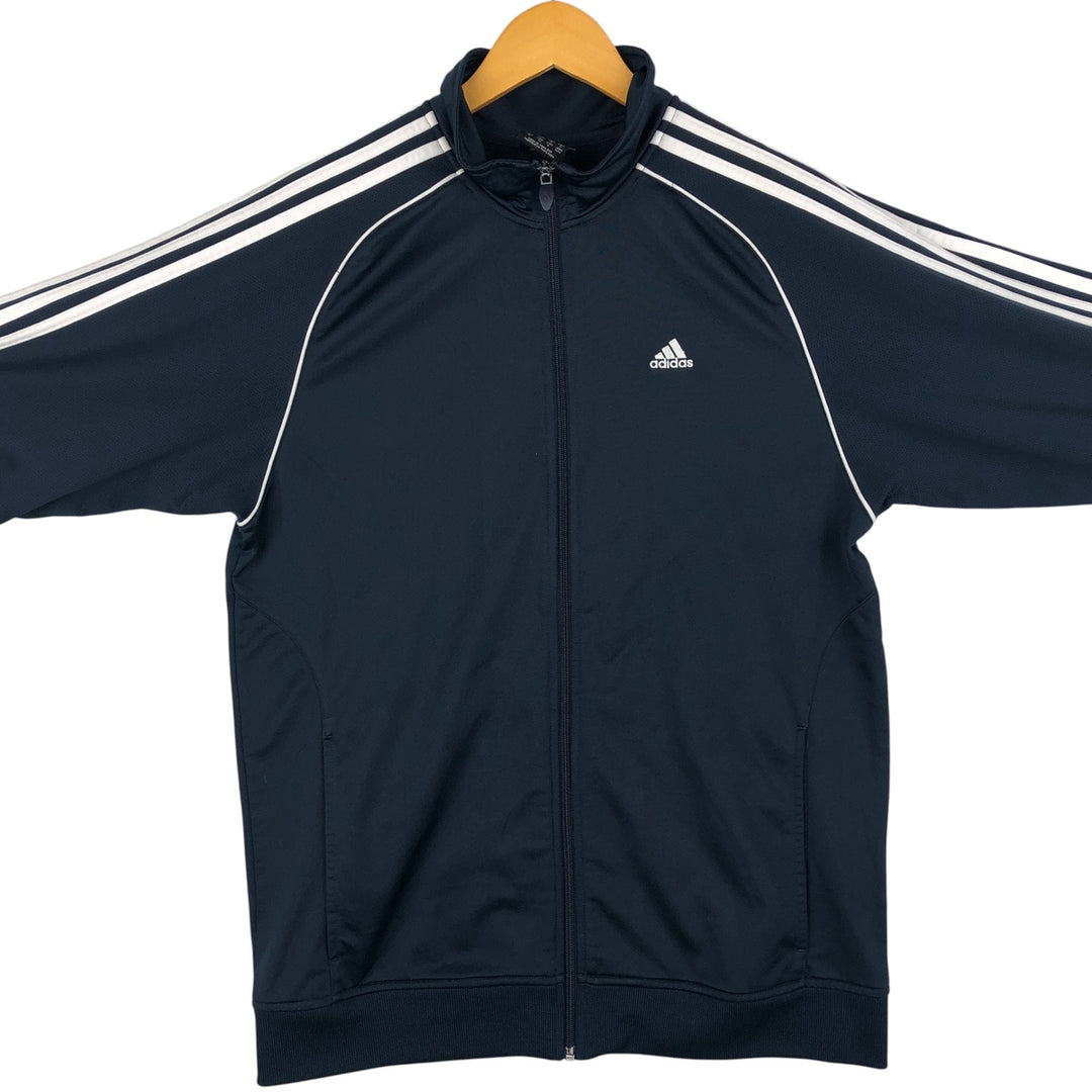 00'S adidas jersey track jacket, men's size M polyester navy blue type Vintage Second Hand