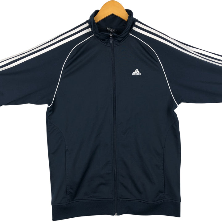 00'S adidas jersey track jacket, men's size M polyester navy blue type Vintage Second Hand