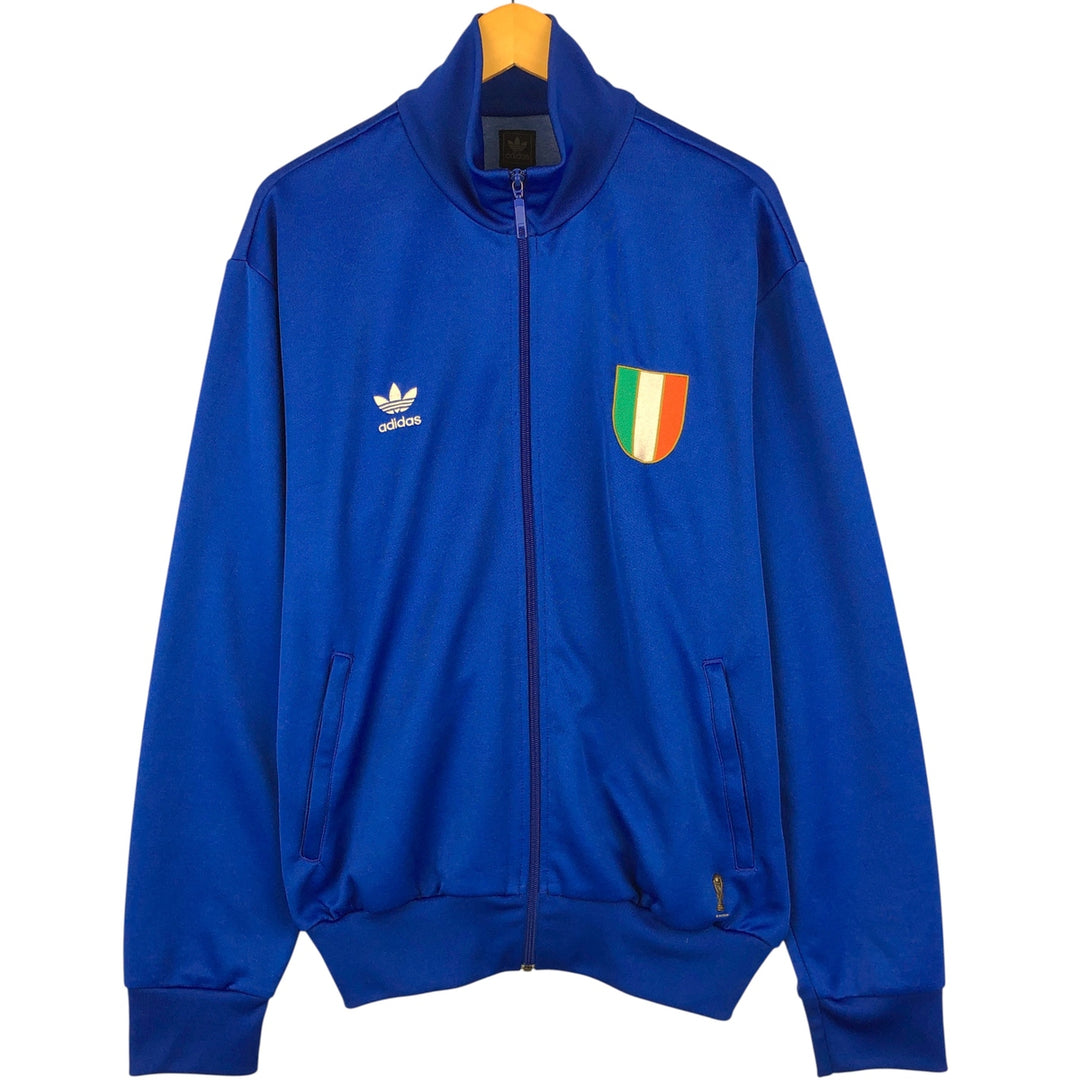 2000'S adidas Originals Italy National Football Team Track Jacket, Men's XL polyester blue type Vintage Second Hand