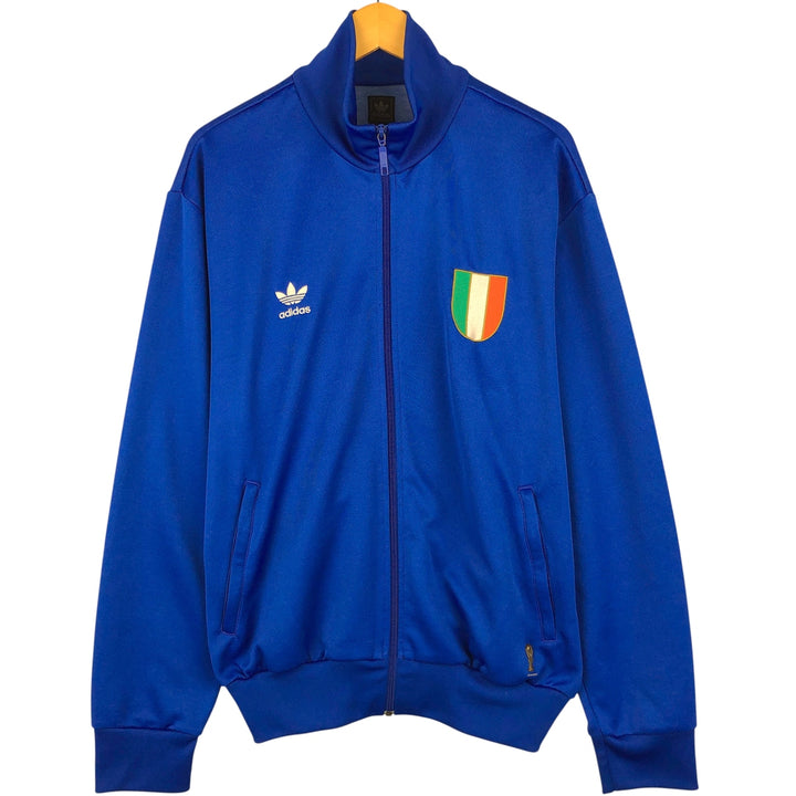 2000'S adidas Originals Italy National Football Team Track Jacket, Men's XL polyester blue type Vintage Second Hand
