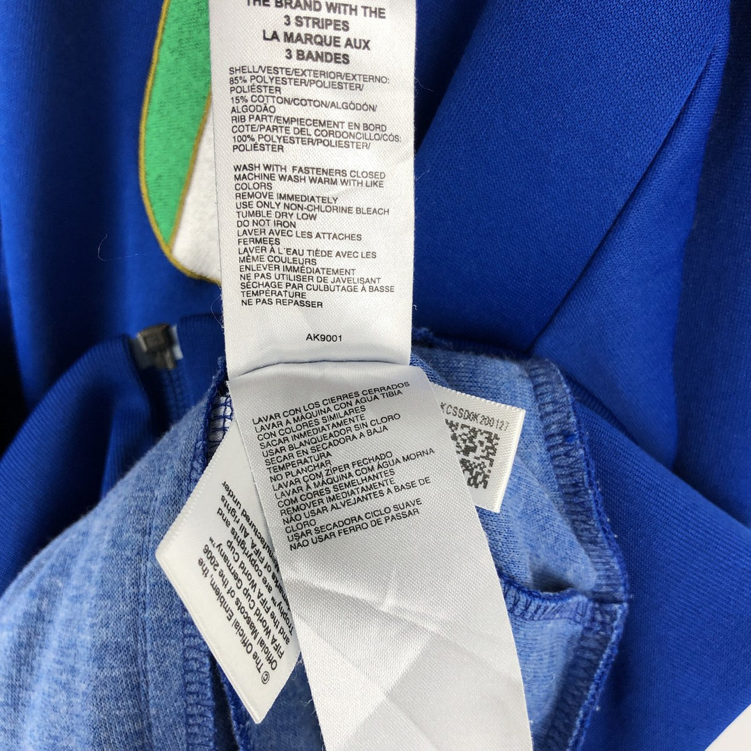 2000'S adidas Originals Italy National Football Team Track Jacket, Men's XL polyester blue type Vintage Second Hand